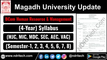 Magadh University BCom Human Resource & Management New Syllabus Sem- 1 2 3 4 5 6 7 8