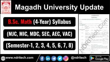Magadh University BSc Mathematics New Syllabus Sem-1 2 3 4 5 6 7 8