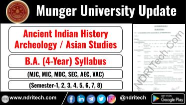 Munger University BA AIHC Archeology Asian Studies New Syllabus Sem- 1 2 3 4 5 6 7 8
