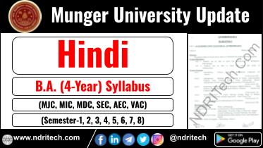 Munger University BA Hindi New Syllabus Sem- 1 2 3 4 5 6 7 8