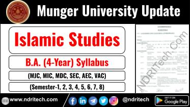 Munger University BA Islamic Studies New Syllabus Sem- 1 2 3 4 5 6 7 8