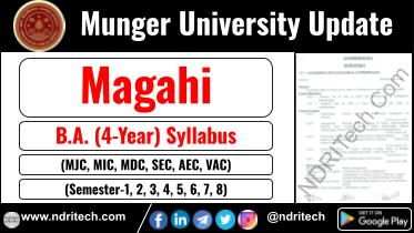 Munger University BA Magahi New Syllabus Sem- 1 2 3 4 5 6 7 8