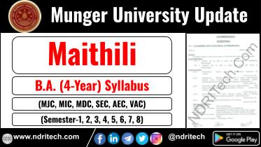 Munger University BA Maithili New Syllabus Sem- 1 2 3 4 5 6 7 8