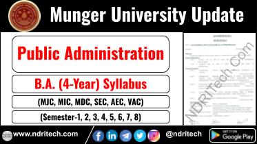 Munger University BA Public Administration New Syllabus Sem- 1 2 3 4 5 6 7 8