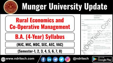 Munger University BA Rural Economics and Co-Operative Management New Syllabus Sem- 1 2 3 4 5 6 7 8