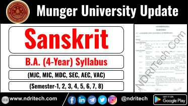 Munger University BA Sanskrit New Syllabus Sem- 1 2 3 4 5 6 7 8