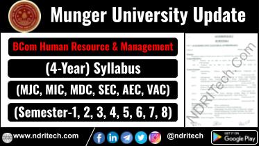 Munger University BCom Human Resource & Management New Syllabus Sem- 1 2 3 4 5 6 7 8
