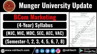 Munger University BCom Marketing New Syllabus Sem- 1 2 3 4 5 6 7 8