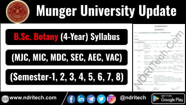 Munger University BSc Botany New Syllabus Sem-1 2 3 4 5 6 7 8