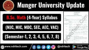 Munger University BSc Mathematics New Syllabus Sem-1 2 3 4 5 6 7 8