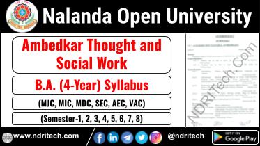 NOU BA Ambedkar Thought and Social Work New Syllabus Sem- 1 2 3 4 5 6 7 8