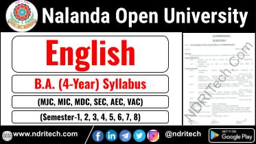 NOU BA English New Syllabus Sem- 1 2 3 4 5 6 7 8