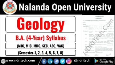 NOU BA Geology New Syllabus Sem- 1 2 3 4 5 6 7 8