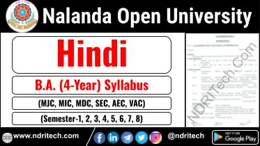 NOU BA Hindi New Syllabus Sem- 1 2 3 4 5 6 7 8