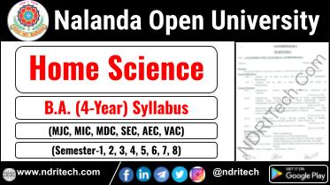 NOU BA Home Science New Syllabus Sem- 1 2 3 4 5 6 7 8