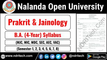 NOU BA Prakrit & Jainology New Syllabus Sem- 1 2 3 4 5 6 7 8