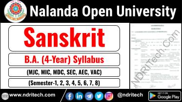NOU BA Sanskrit New Syllabus Sem- 1 2 3 4 5 6 7 8