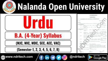NOU BA Urdu New Syllabus Sem- 1 2 3 4 5 6 7 8