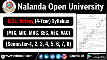 NOU BSc Botany New Syllabus Sem-1 2 3 4 5 6 7 8