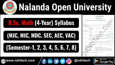 NOU BSc Mathematics New Syllabus Sem-1 2 3 4 5 6 7 8