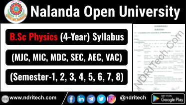 NOU BSc Physics New Syllabus Sem- 1 2 3 4 5 6 7 8