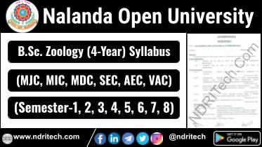 NOU BSc Zoology New Syllabus Sem-1 2 3 4 5 6 7 8
