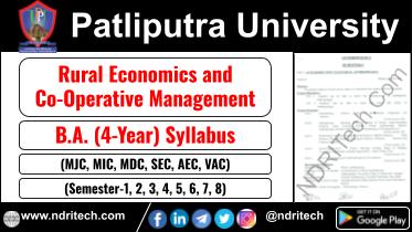 Patliputra University BA Rural Economics and Co-Operative Management New Syllabus Sem- 1 2 3 4 5 6 7 8