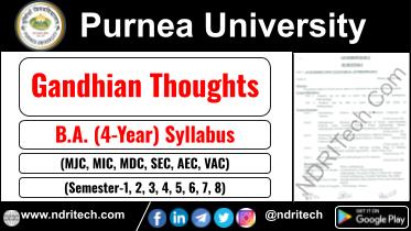 Purnea University BA Gandhian Thoughts New Syllabus Sem- 1 2 3 4 5 6 7 8