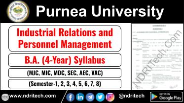 Purnea University BA Industrial Relations and Personnel Management New Syllabus Sem- 1 2 3 4 5 6 7 8