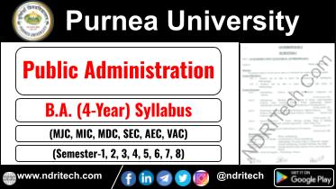 Purnea University BA Public Administration New Syllabus Sem- 1 2 3 4 5 6 7 8