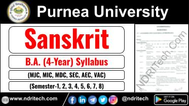 Purnea University BA Sanskrit New Syllabus Sem- 1 2 3 4 5 6 7 8