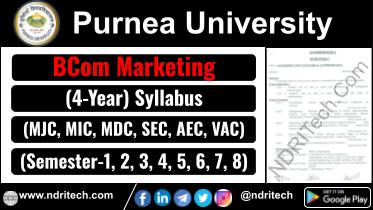 Purnea University BCom Marketing New Syllabus Sem- 1 2 3 4 5 6 7 8