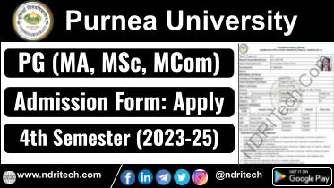 Purnea University PG 4th Sem Admission 2025 for MA MSc MCom Session 2023-25