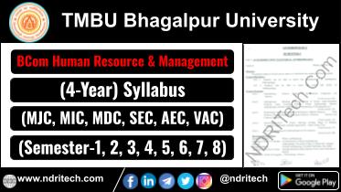TMBU BCom Human Resource & Management New Syllabus Sem- 1 2 3 4 5 6 7 8