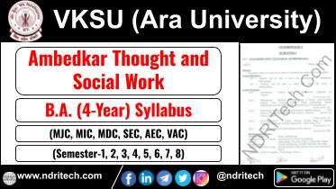 VKSU BA Ambedkar Thought and Social Work New Syllabus Sem- 1 2 3 4 5 6 7 8