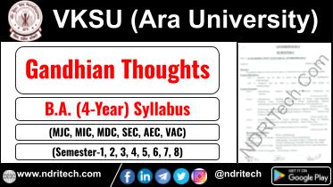VKSU BA Gandhian Thoughts New Syllabus Sem- 1 2 3 4 5 6 7 8