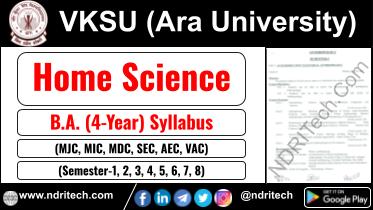 VKSU BA Home Science New Syllabus Sem- 1 2 3 4 5 6 7 8