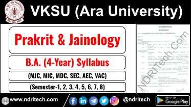 VKSU BA Prakrit & Jainology New Syllabus Sem- 1 2 3 4 5 6 7 8