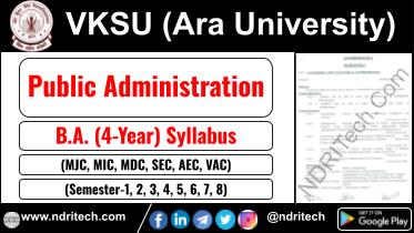 VKSU BA Public Administration New Syllabus Sem- 1 2 3 4 5 6 7 8