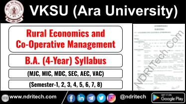 VKSU BA Rural Economics and Co-Operative Management New Syllabus Sem- 1 2 3 4 5 6 7 8