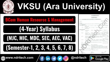 VKSU BCom Human Resource & Management New Syllabus Sem- 1 2 3 4 5 6 7 8