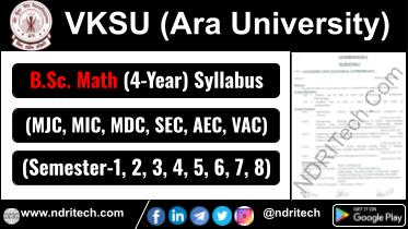 VKSU BSc Mathematics New Syllabus Sem-1 2 3 4 5 6 7 8