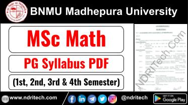 BNMU MSc Mathematics Syllabus Sem-1 2 3 4 Download Link