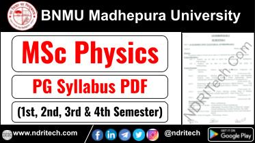 BNMU MSc Physics Syllabus Sem-1 2 3 4 Download Link