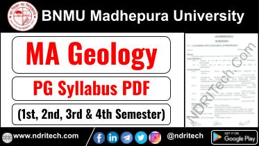 BNMU PG MA Geology Syllabus Sem-1 2 3 4 Download Link