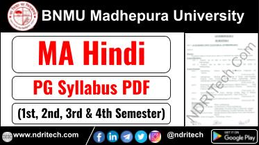BNMU PG MA Hindi Syllabus Sem-1 2 3 4 Download Link