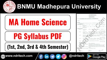 BNMU PG MA Home Science Syllabus Sem-1 2 3 4 Download Link