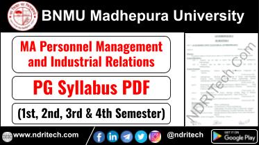 BNMU PG MA PMIR industrial Relation Syllabus Sem-1 2 3 4 Download Link
