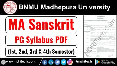 BNMU PG MA Sanskrit Syllabus Sem-1 2 3 4 Download Link