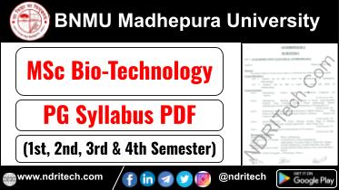 BNMU PG MSc Bio Technology Syllabus Sem-1 2 3 4 Download Link